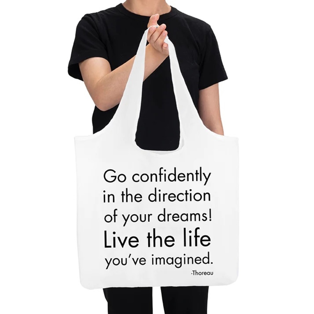 Quotable - "go confidently" reusable bag
